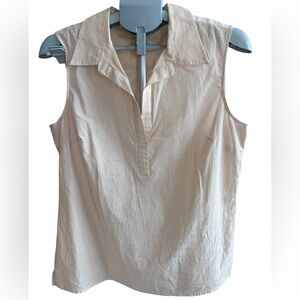 Talbots Sleeveless Collared V-Neck Camisole in Light Beige w/Gold Shimmer